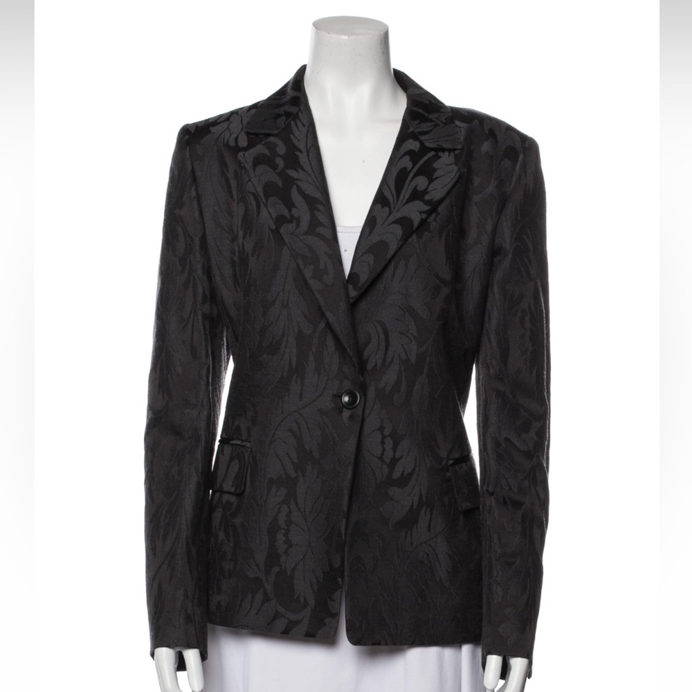 MaxMara baroque style black blazer size 12